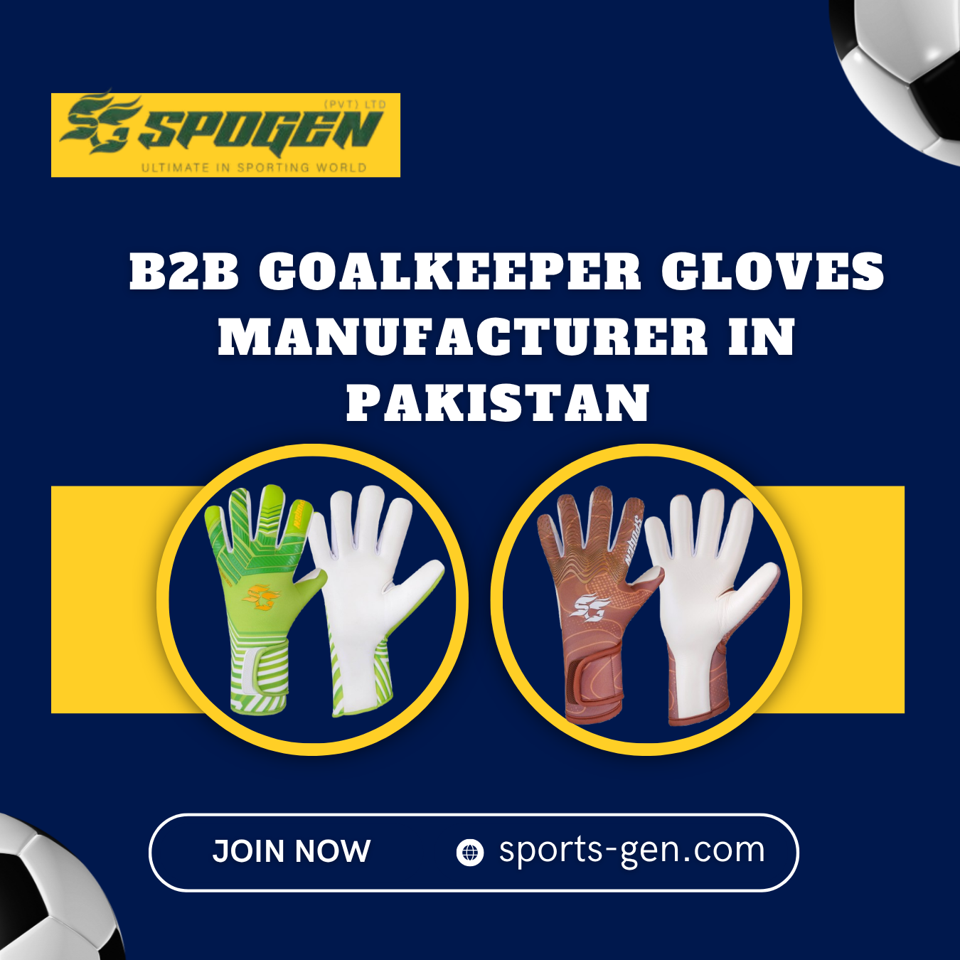 this image shows that spogen is b2b goalkeeper gloves manufacturer in pakistan