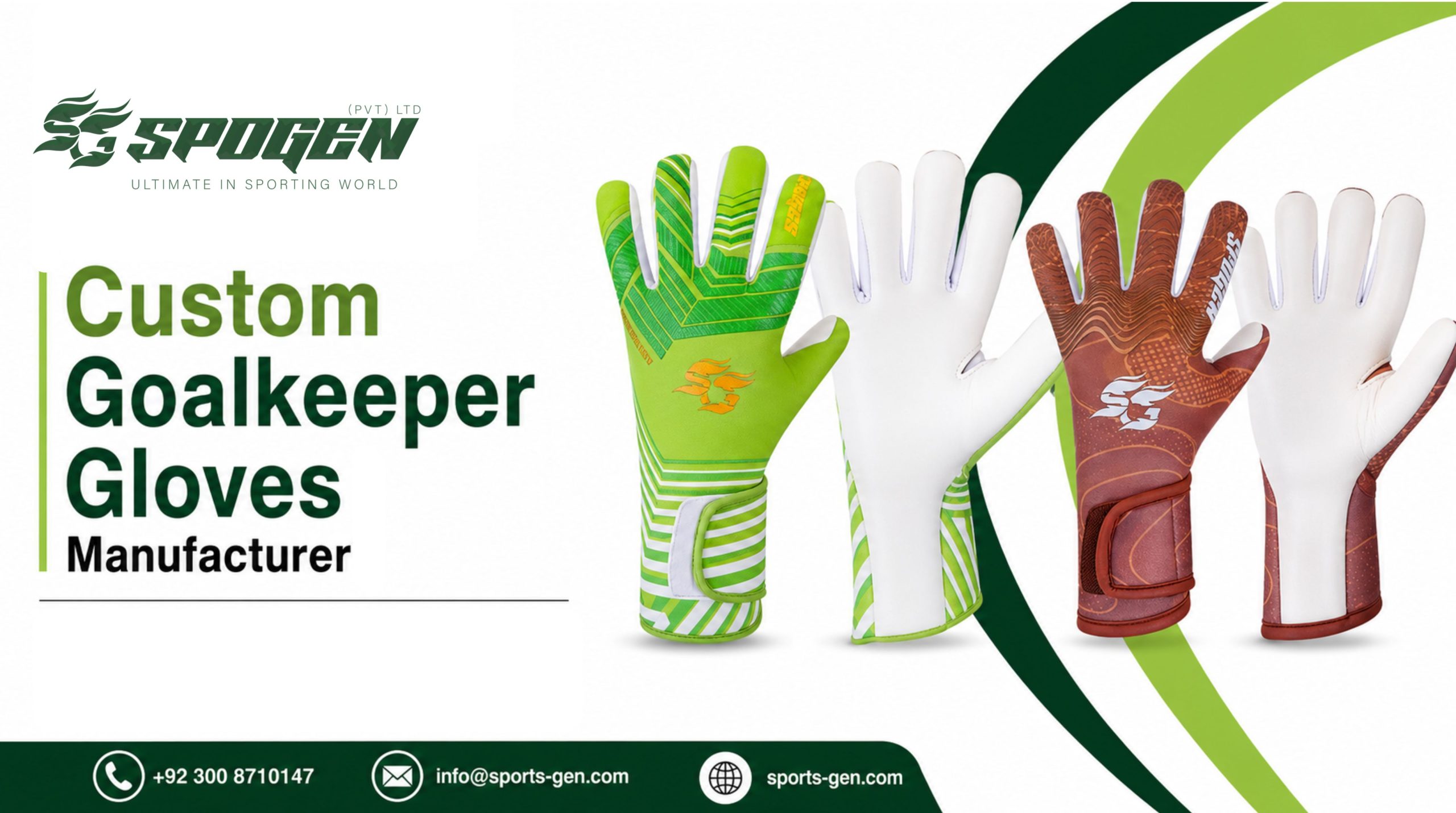 this image shows that spogen is a b2b custom goalkeeper gloves manufacturer