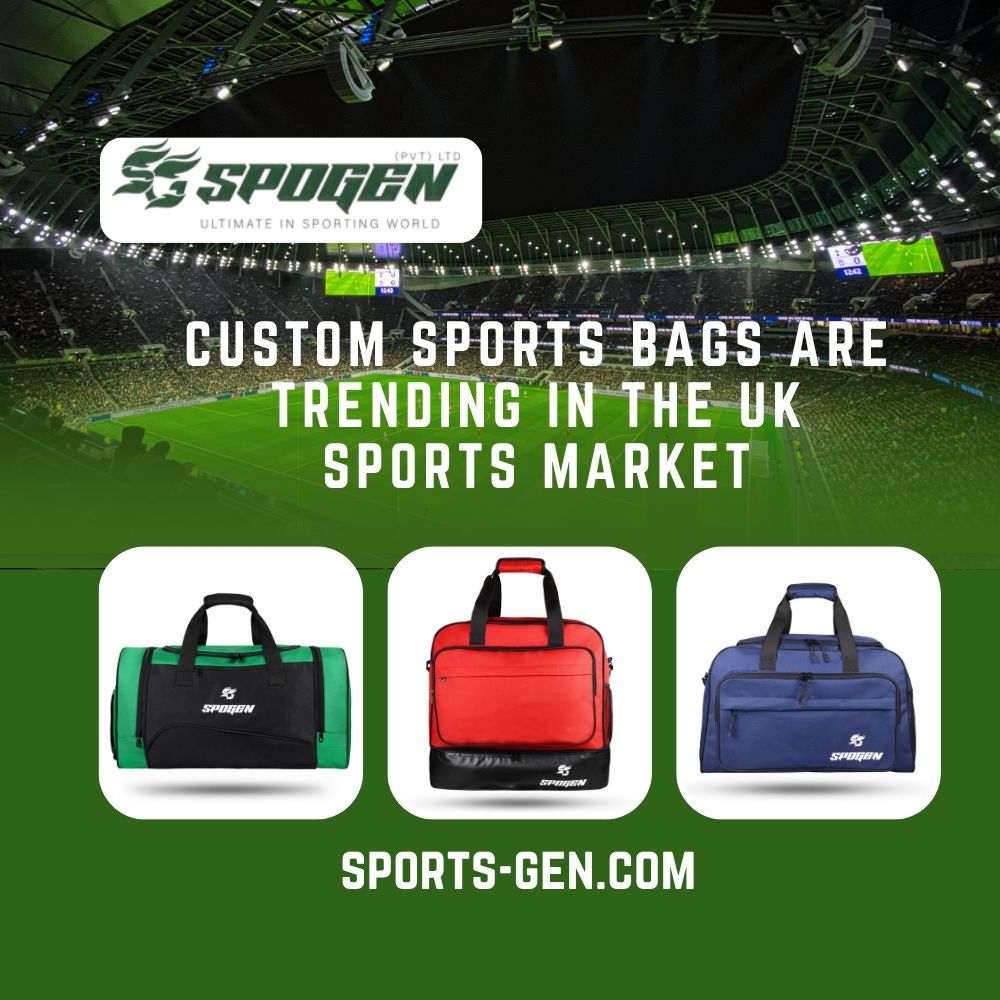 this image shows spogen's custom sports bags are trendng in uk