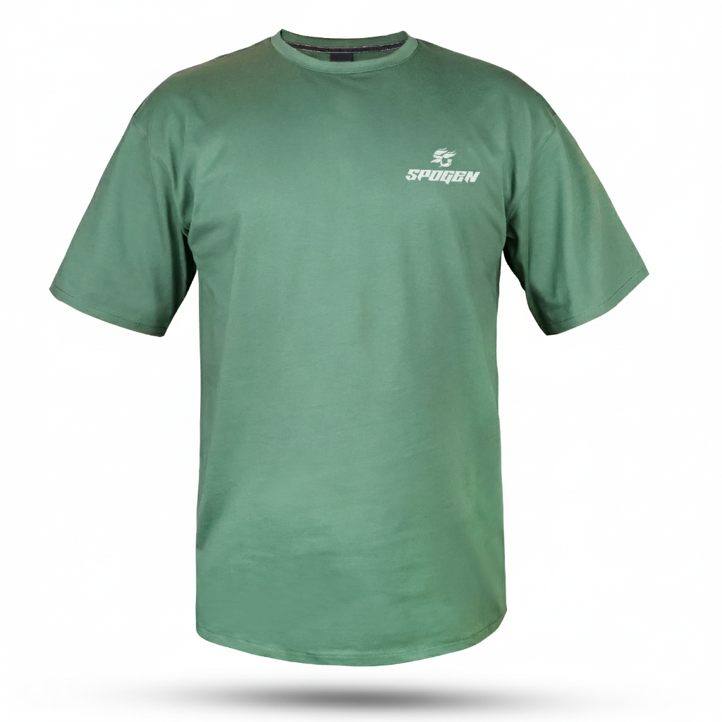 SpoGen Custom C-Green T Shirt | Bulk Order Front view of SpoGen custom c-green t shirt, premium cotton sport t shirt for men and women
