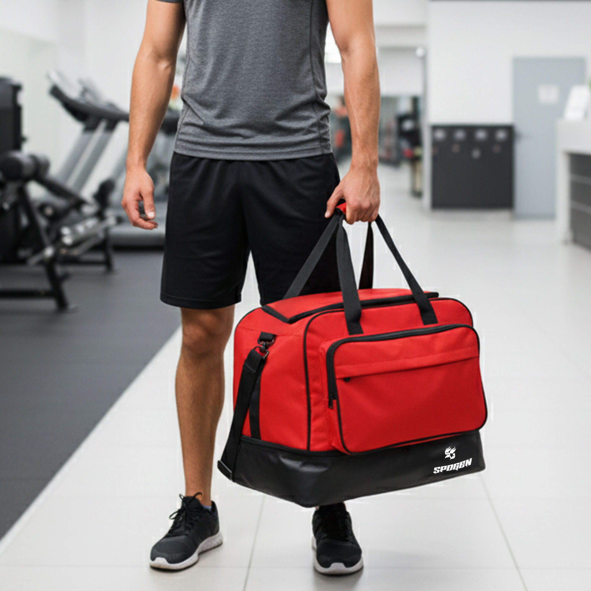 SpoGen Waterproof Sports Yoga Wheel Bag | Bulk Order this image shows Premium look of spogen waterproof yoga wheel bag with adjustable straps, multiple pockets, durable stitching