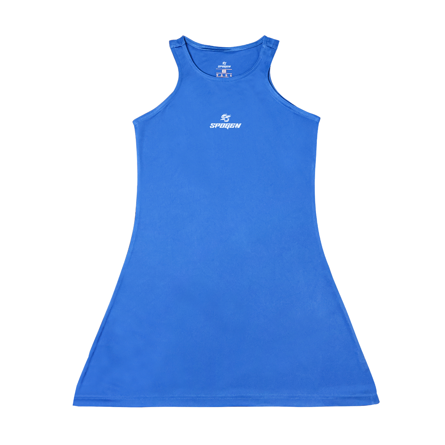 Top Bottom Set Blue Tennis Dress | Bulk Order top bottom blue tennis dress shirt front view with breathable sportswear fabric, premium tennis wear design for teams