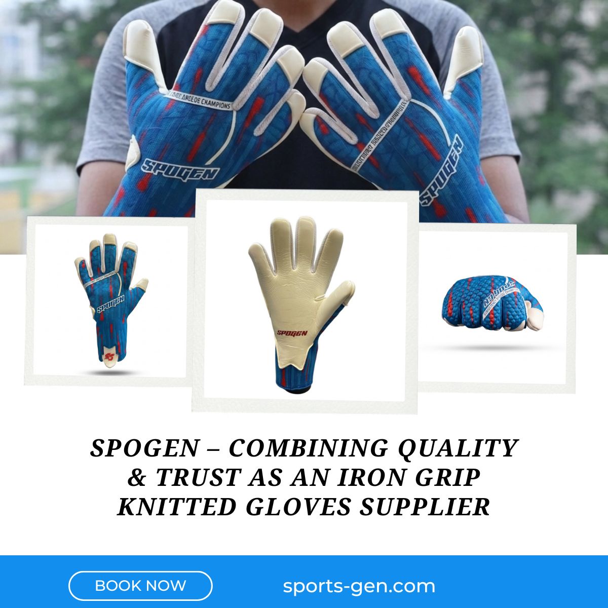 this image shows that spogen is a b2b iron grip knitted gloves supplier