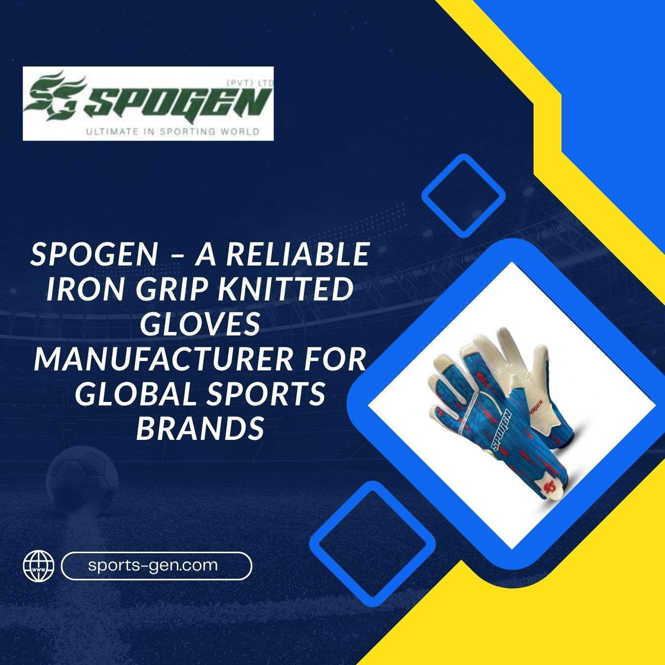 this image shows that spogen is an iron grip knitted gloves manufacturer