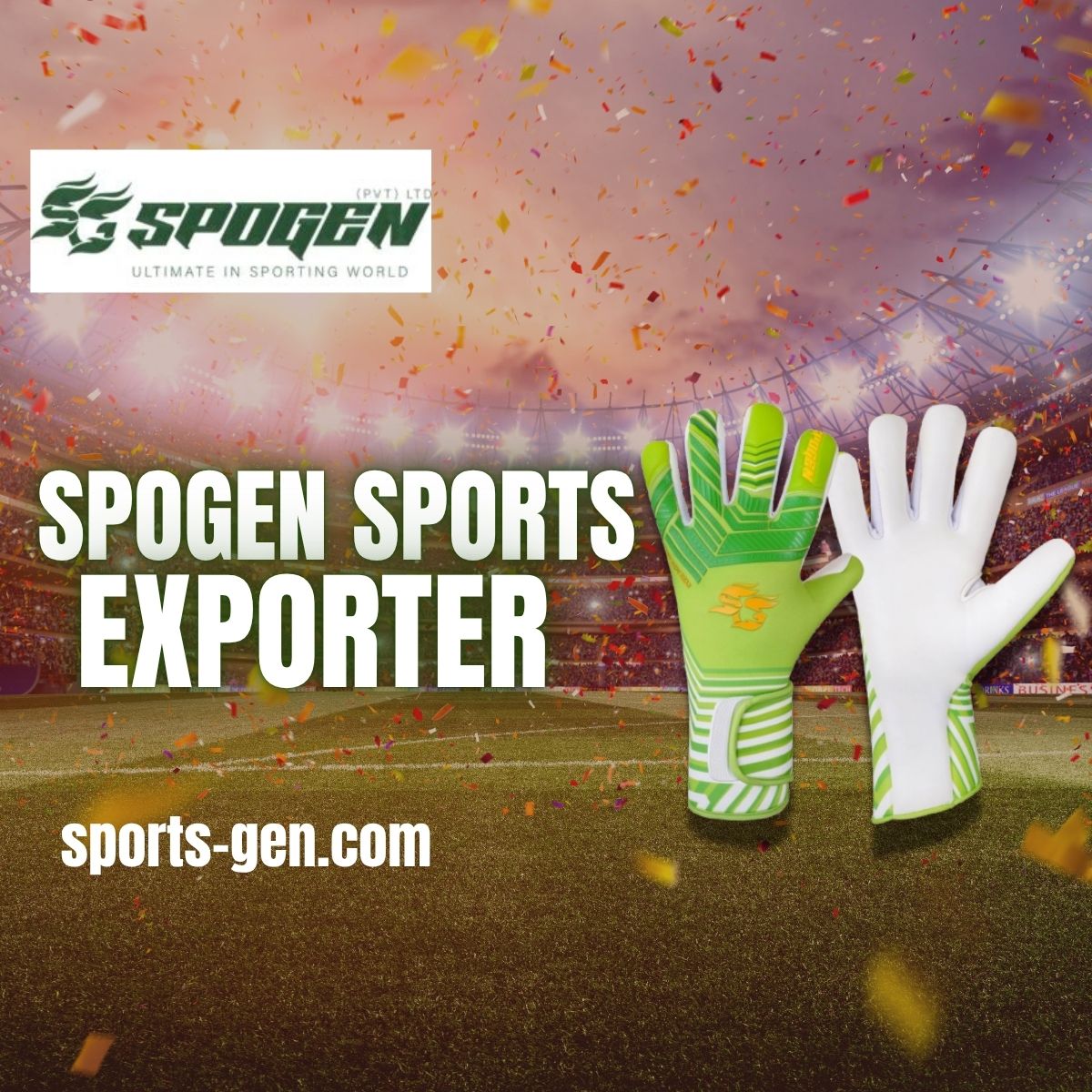Why B2B Buyers Choose SpoGen Sports Exporter? this image shows that spogen sports exporter delivering bulk goalkeeper gloves worldwide