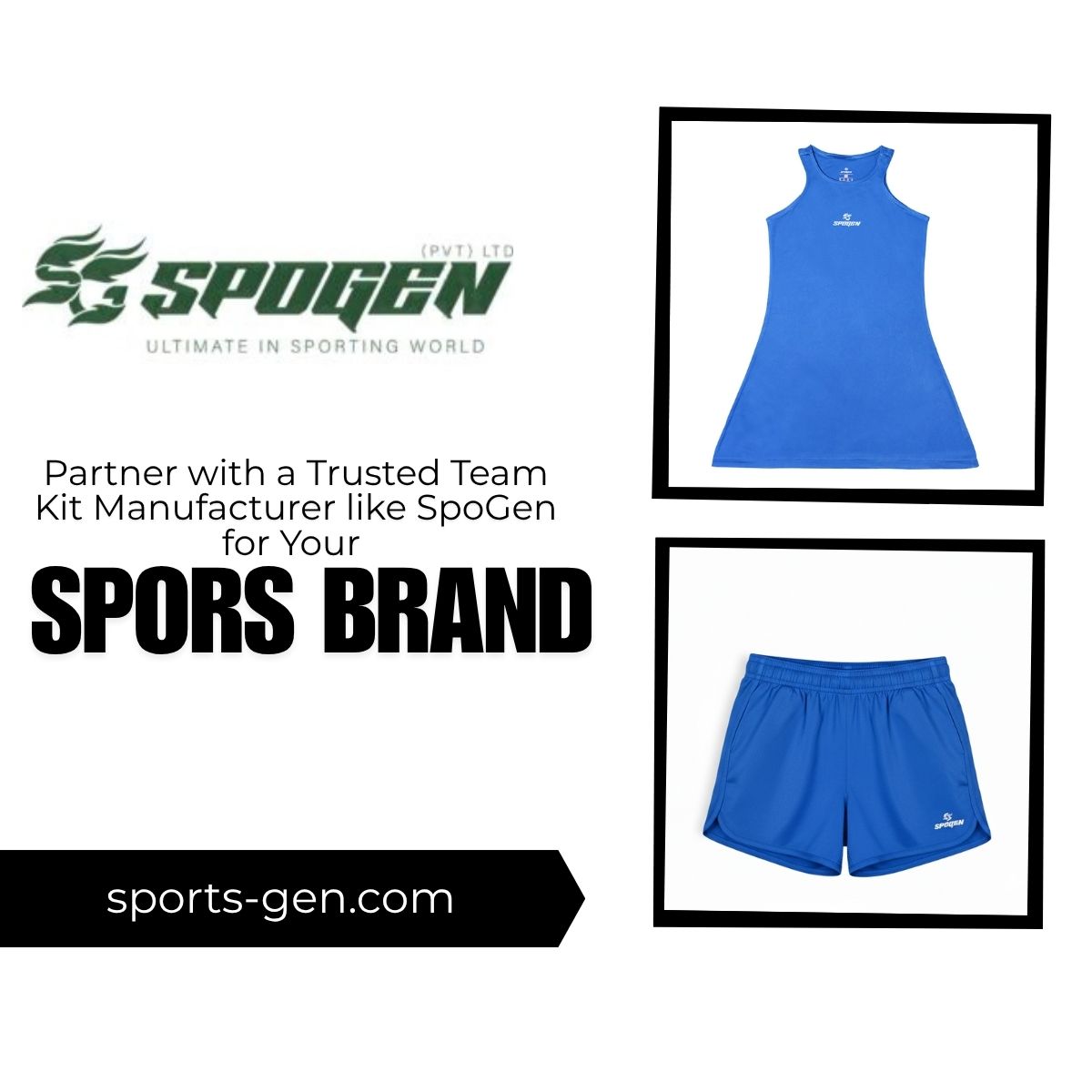 How to Choose the Best Team Kit Manufacturer for Your Sports Brand? this image shows that spogen is a reliable b2b team kit manufacturer