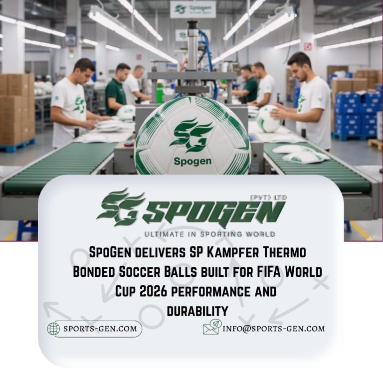 this image shows that spogen is a thermo bonded soccer balls manufacturer