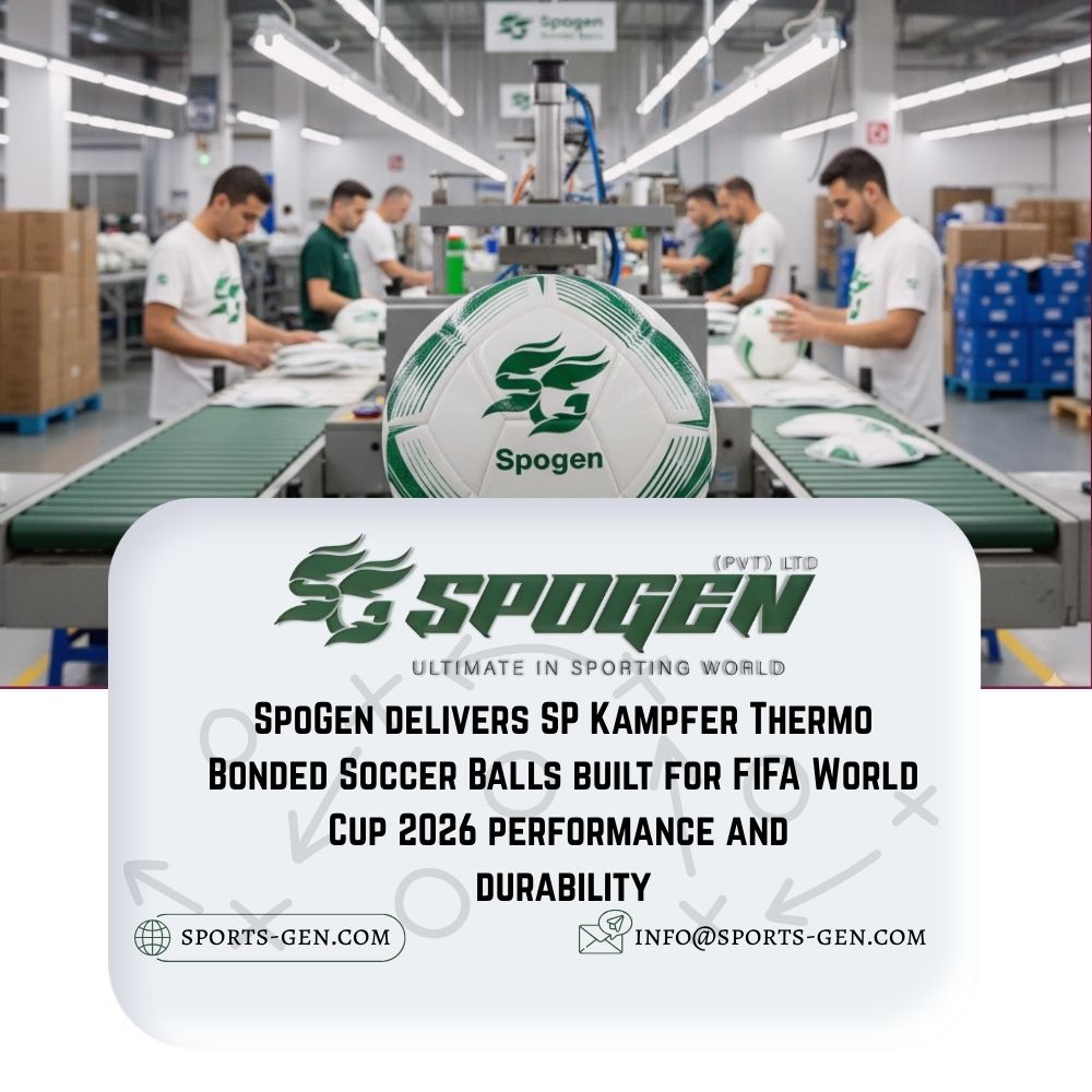 this image shows that spogen is a thermo bonded soccer balls manufacturer