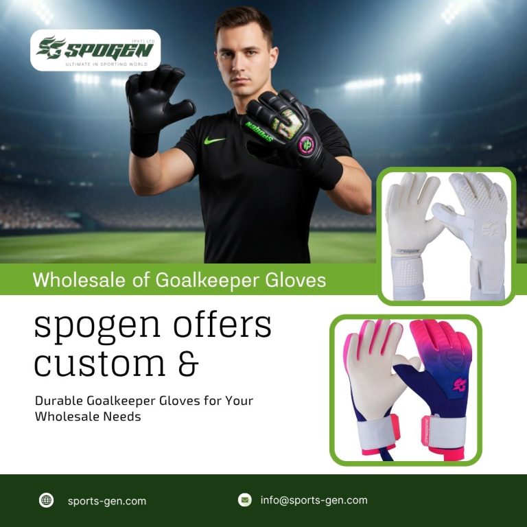 Why Choose a Direct Wholesale of Goalkeeper Gloves Manufacturer for Bulk Orders? this image shows that spogen offers custom, durable and handmade wholesale of goalkeeper gloves