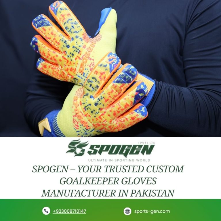 this image shows that spogen is a custom goalkeeper gloves manufacturer in pakistan