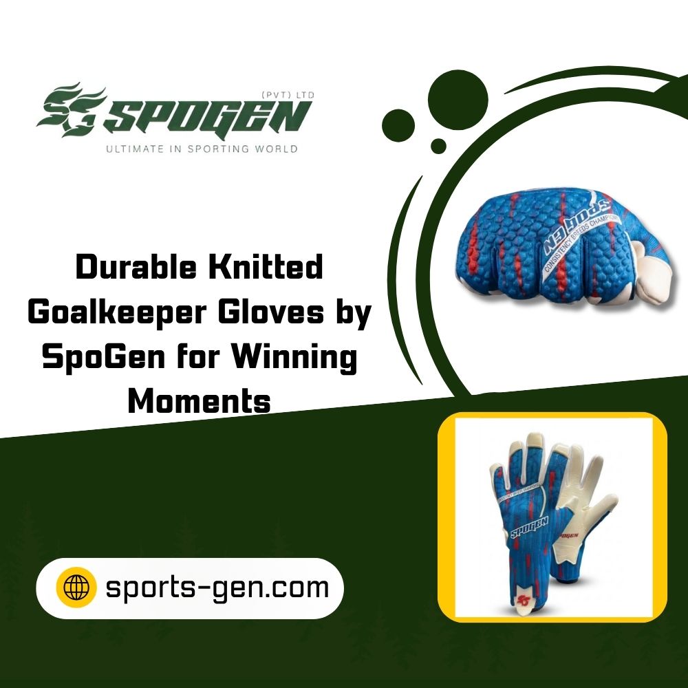 this image shows that spogen offers durable knitted goalkeeper gloves