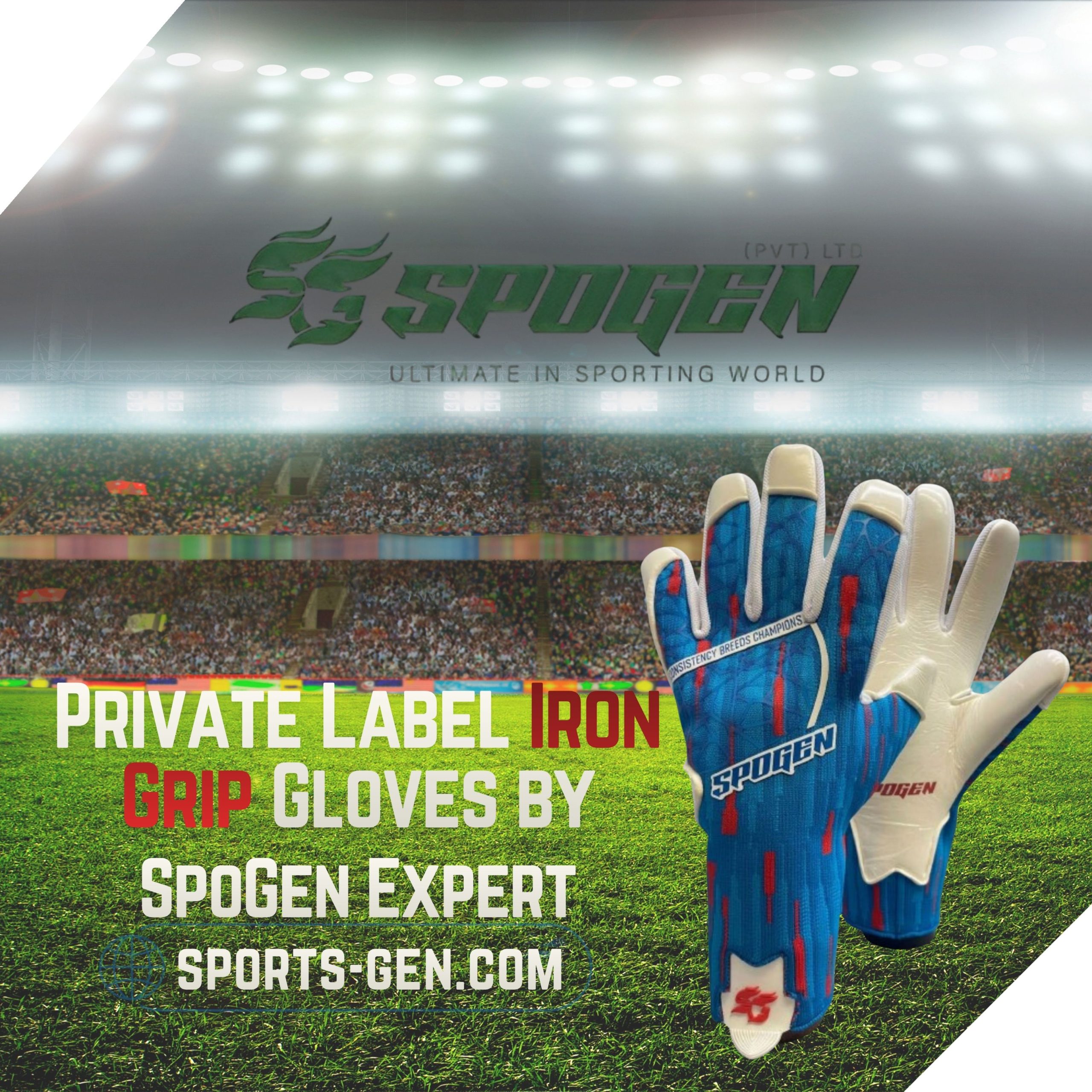 this image shows that spogen is an iron grip gloves manufacturer