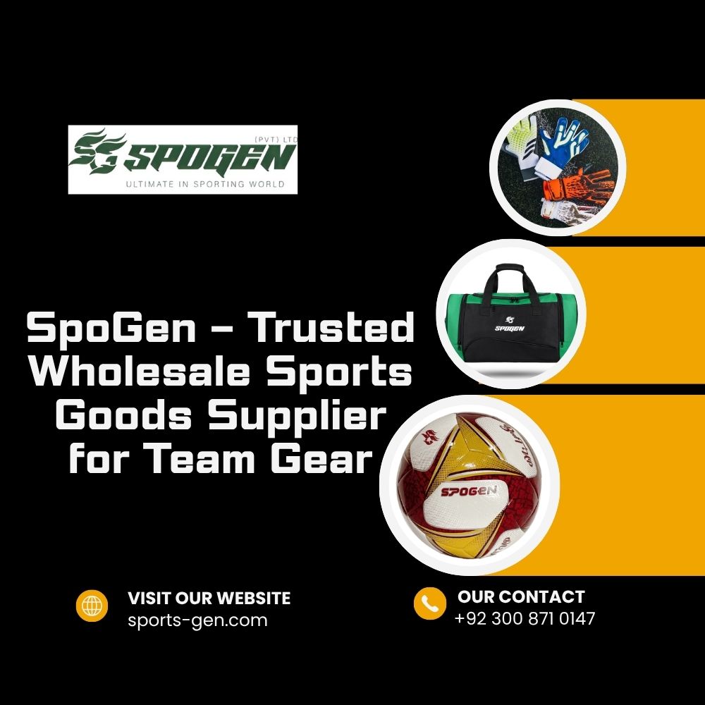 What makes SpoGen the top wholesale sports goods supplier for team gear? this image shows that spogen is a top wholesale sports goods supplier