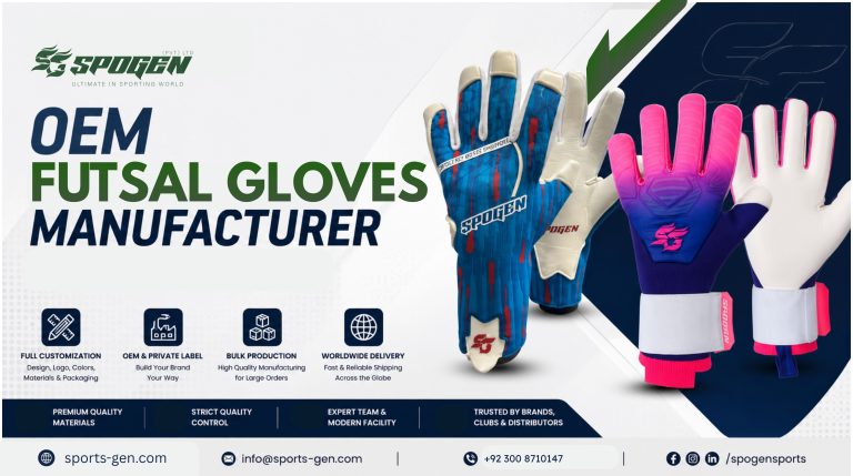 OEM Futsal Gloves Manufacturer in Pakistan for Bulk Buyers and Sports Brands this image shows that spogen is a futsal gloves manufacturer in pakistan, sialkot
