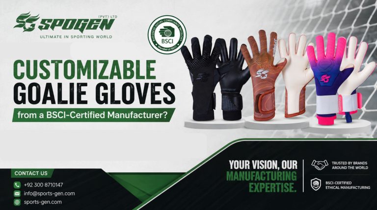 this image shows that spogen is a customizable goalie gloves manufacturer