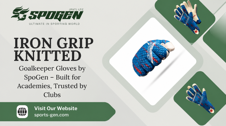 this image shows that spogen offers iron grip knitted goalkeeper gloves