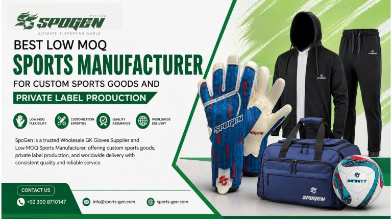 Best Low MOQ Sports Manufacturer for Custom Sports Goods and Private Label Production this image shows that spogen is a low moq sports manufacturer