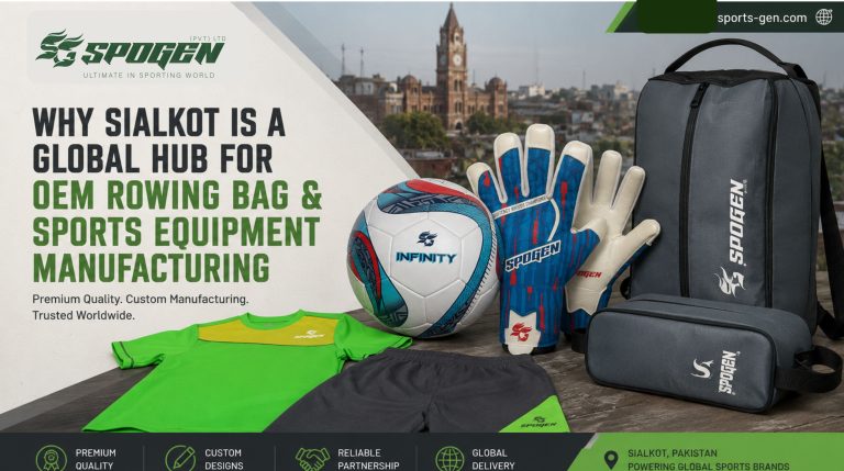Why Sialkot Is a Global Hub for OEM Rowing Bag & Sports Equipment Manufacturing this image shows that spogen os an oem rowing bag and sports equipment manufacturer