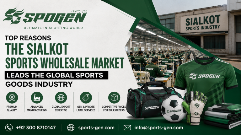 this image shows that spogen explains why the sialkot sports wholesale market leads the global sports goods industry with quality manufacturing and export solutions