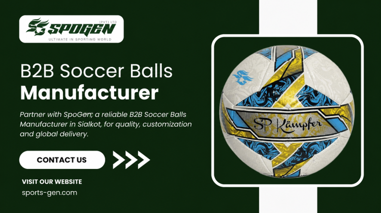 this image shows that spogen is a b2b soccer balls manufacturer