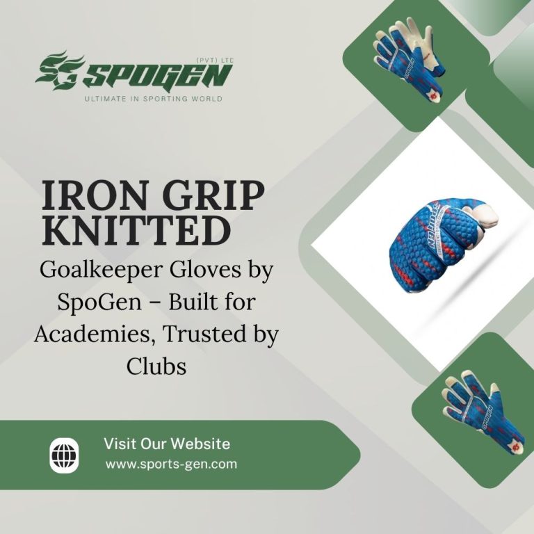 this image shows that spogen offers iron grip knitted goalkeeper gloves