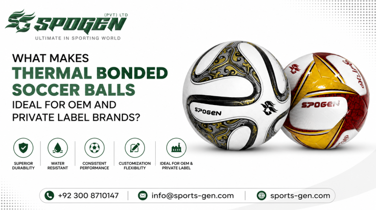 this image shows that spogen is a b2b thermal bonded soccer balls manufacturer