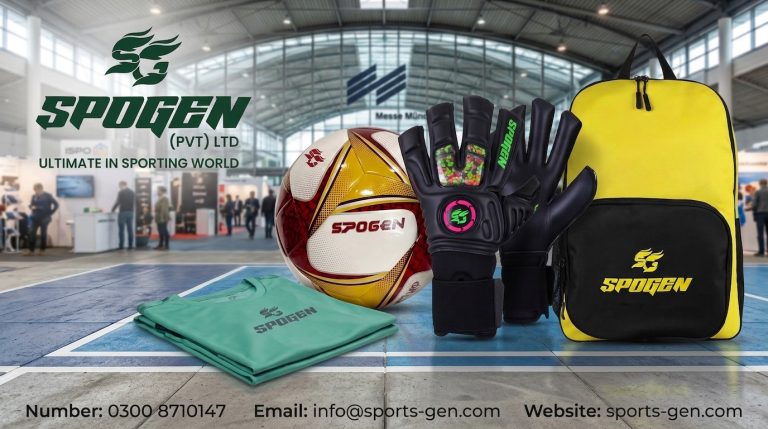 reliable sports goods manufacturer at ispo 2026 with soccer balls, goalkeeper gloves and sports apparel